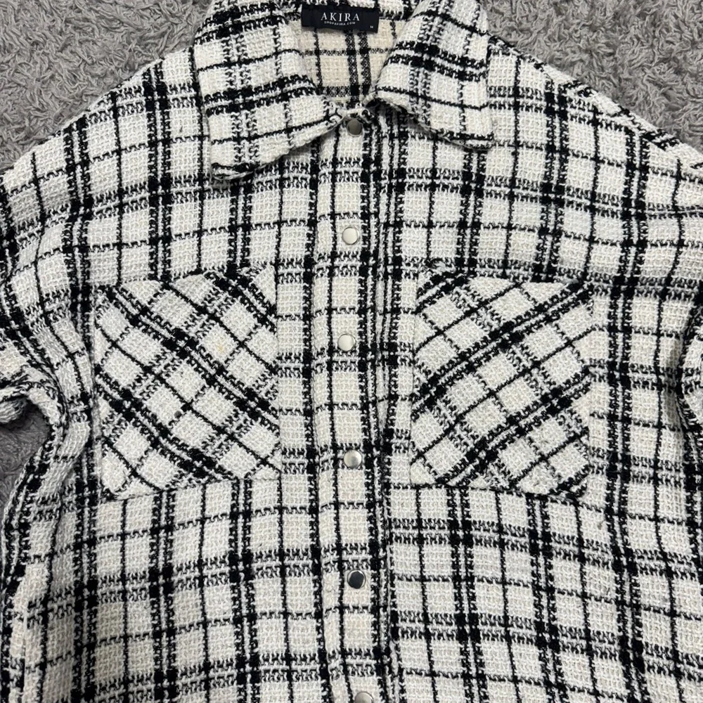 Plaid Button-Up Jacket - Picture 6 of 7